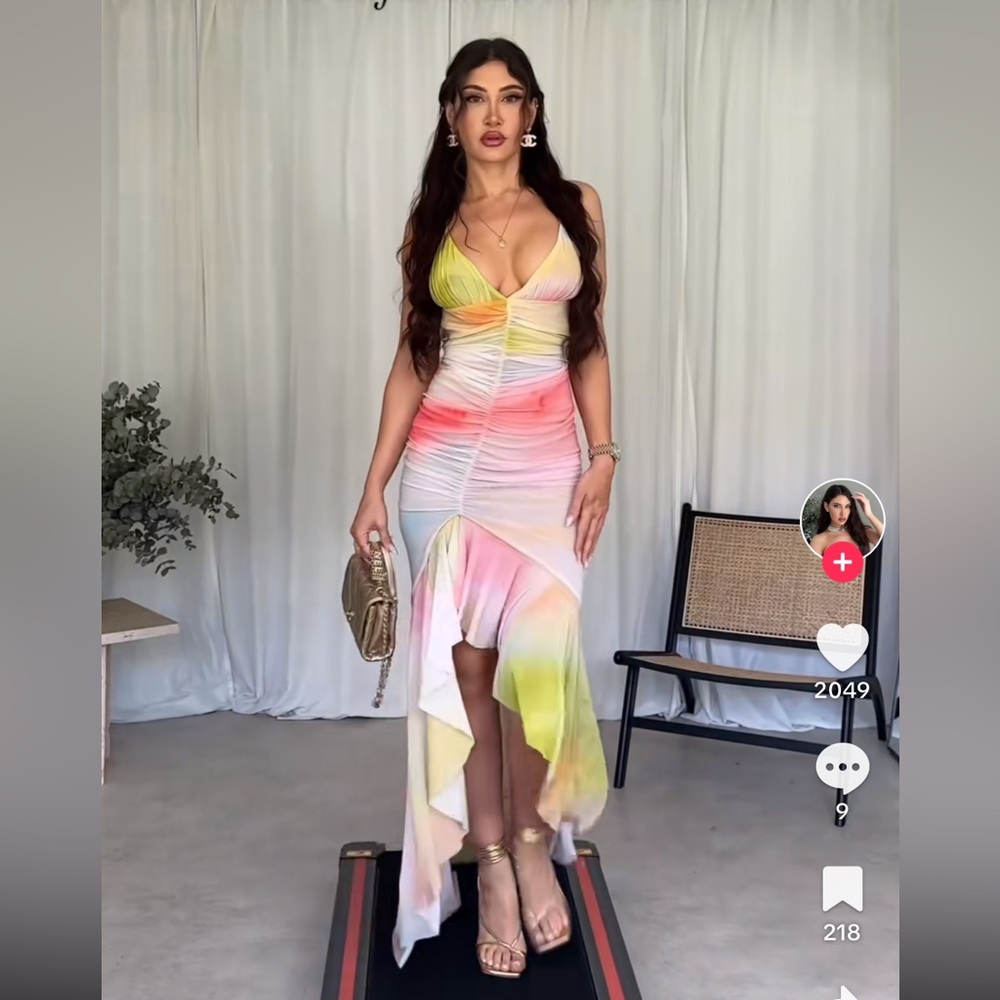 Michael Costello x REVOLVE Venice Gown in Watercolor Print